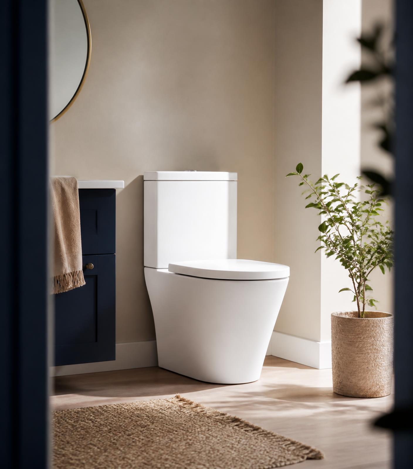 Baño limpio y tranquilo de una casa